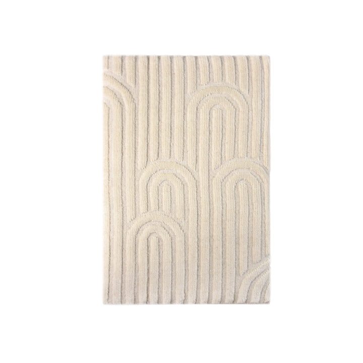 Passage Textured Wool Wall Art — Repeated ivory arches create a sculptural, architectural surface.
