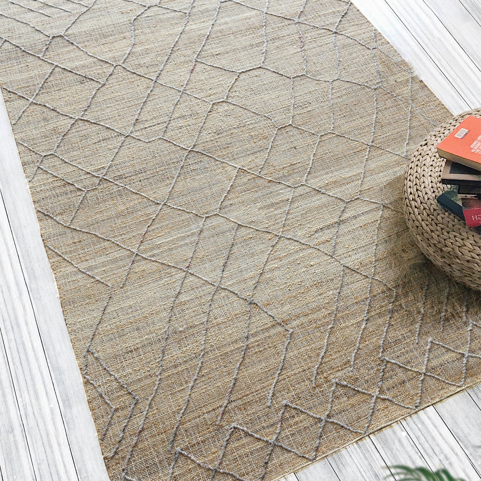 Trellis Handwoven Hemp & Wool Rug