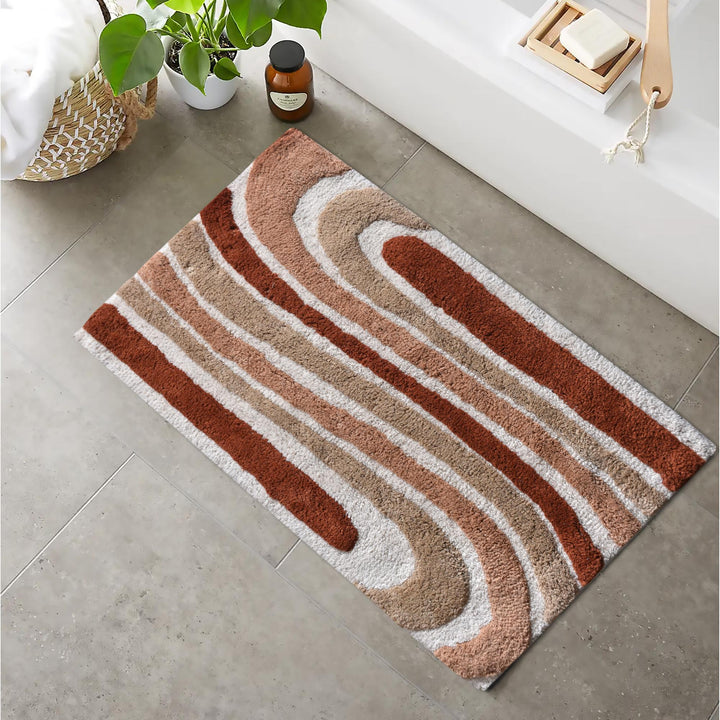 Tidal Stripe Cotton Bath Rug