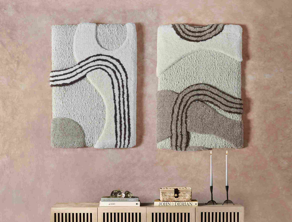 Grey Horizons Wool Wall Art — Set of Two