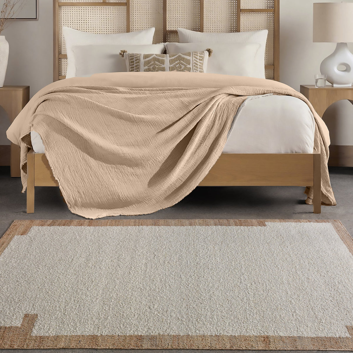 Frame handwoven wool and jute rug by Monolith & Heart