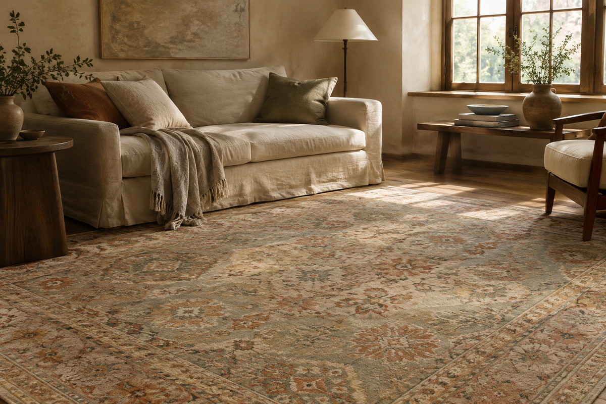 Choosing an Oushak-style rug colour for your living room