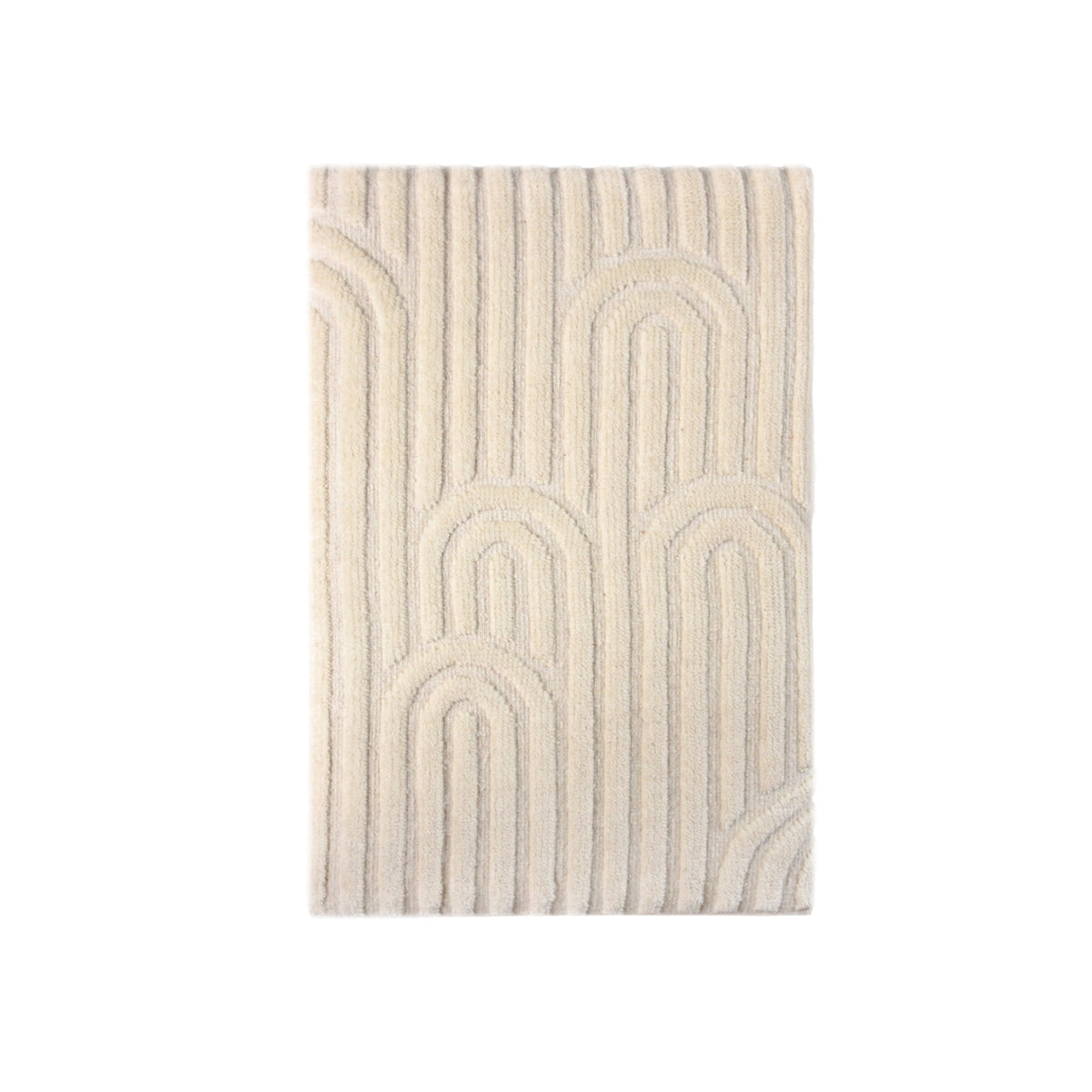 Passage Textured Wool Wall Art — Repeated ivory arches create a sculptural, architectural surface.