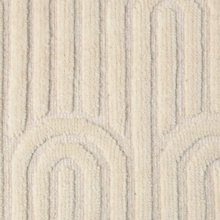 Passage Textured Wool Wall Art — Repeated ivory arches create a sculptural, architectural surface.