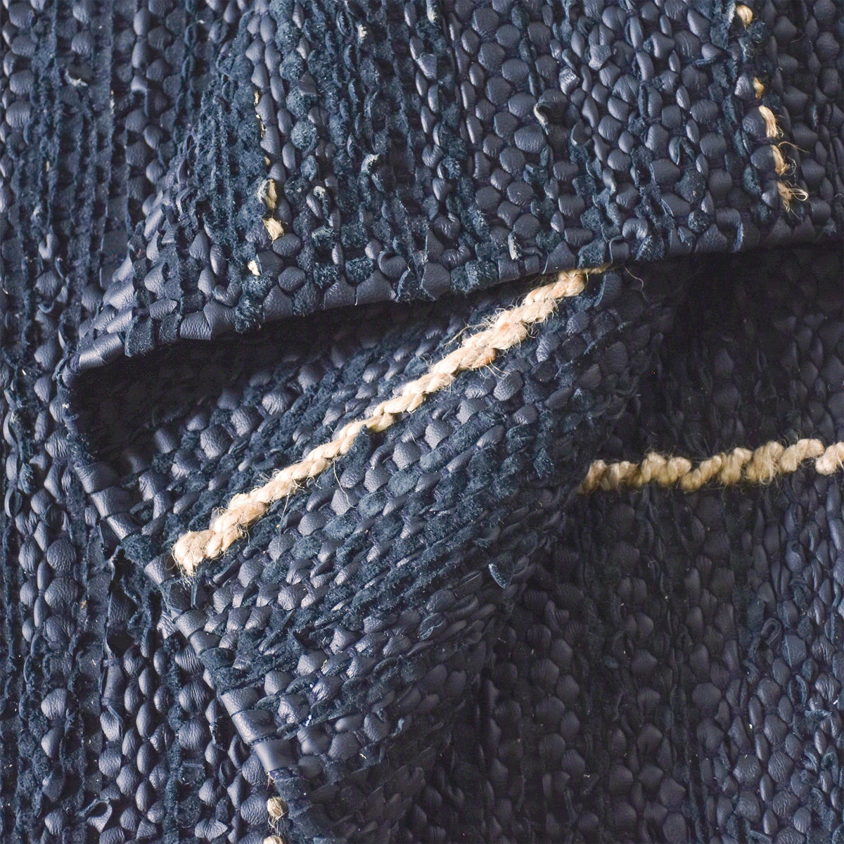 Starlight Handwoven Hemp & Leather Rug