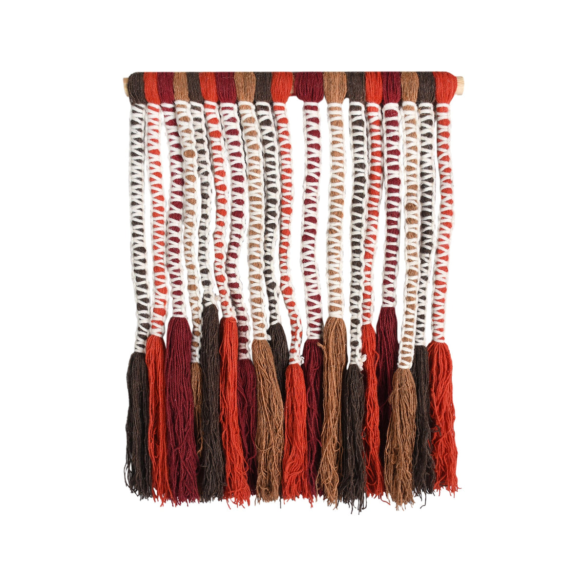 Firelight Fringe Handknitted Wool Wall Hanging
