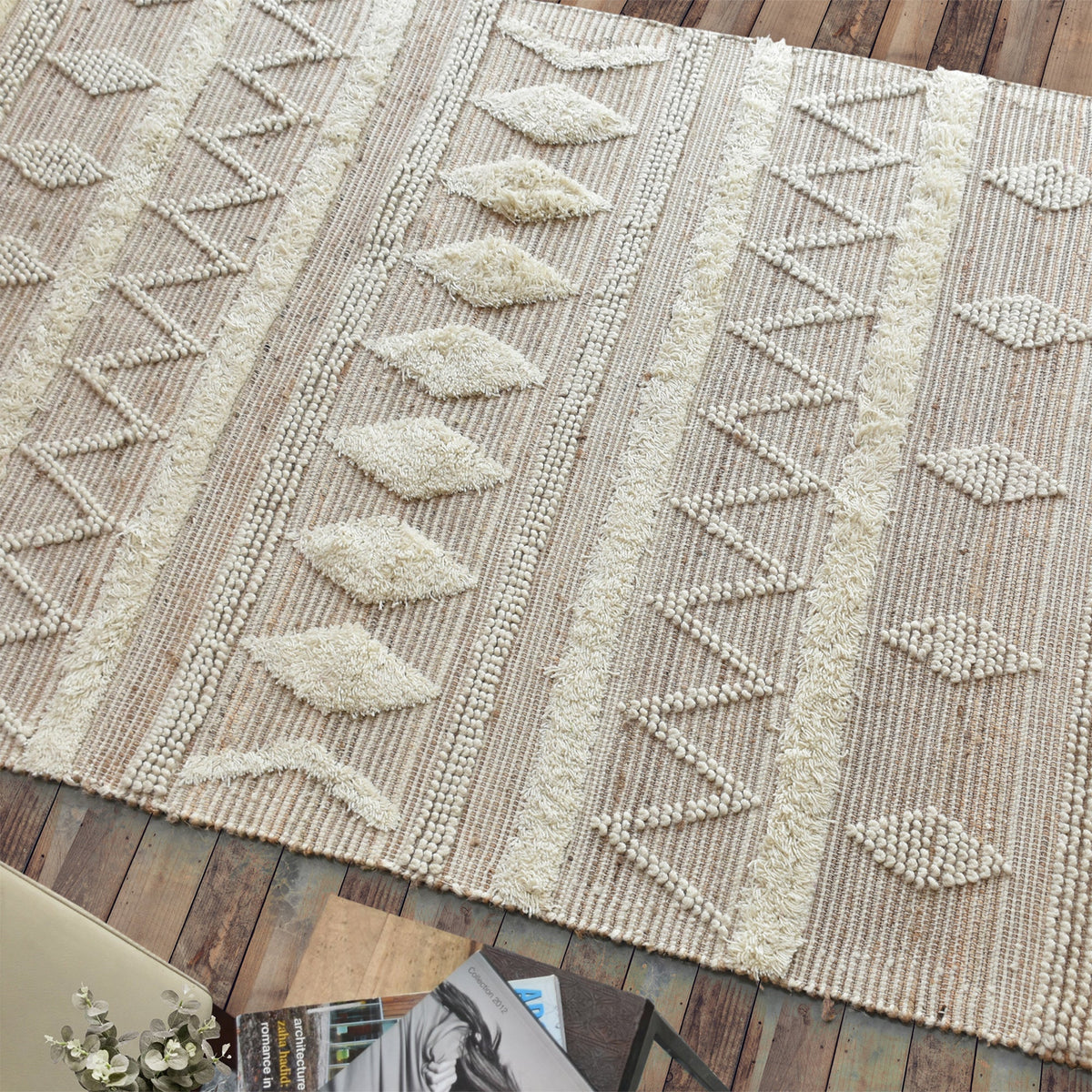 Barley Handwoven Hemp & Wool Rug