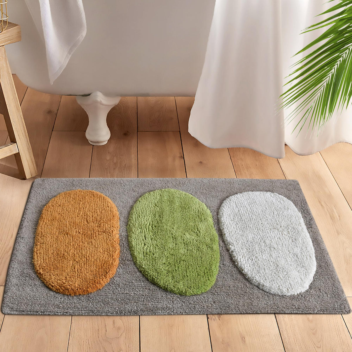 Pebble Garden Cotton Bath Rug