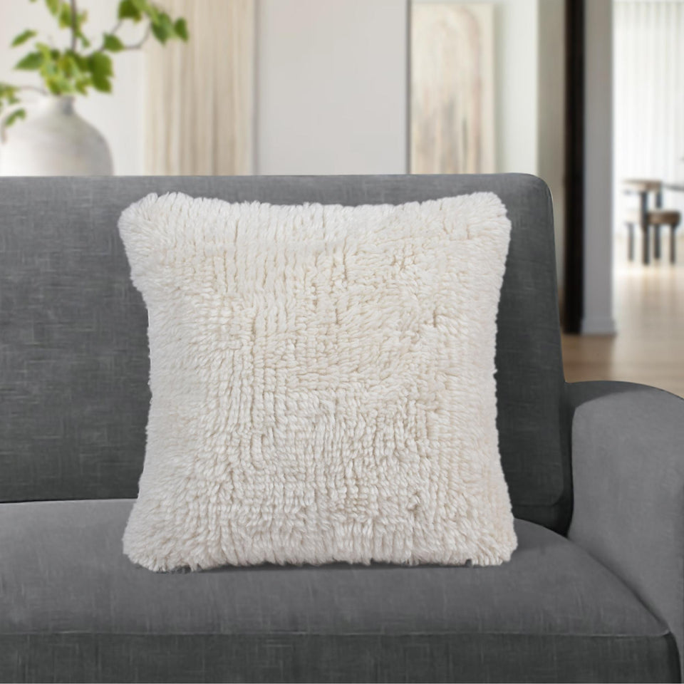 Snowmelt Handwoven New Zealand Wool Cushion