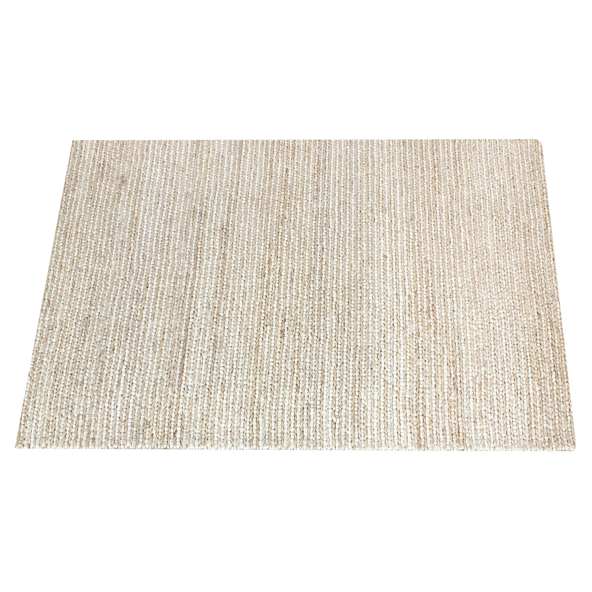 Kai handwoven hemp rug in natural with a sage cast and a tight chunky weave, in a living room
