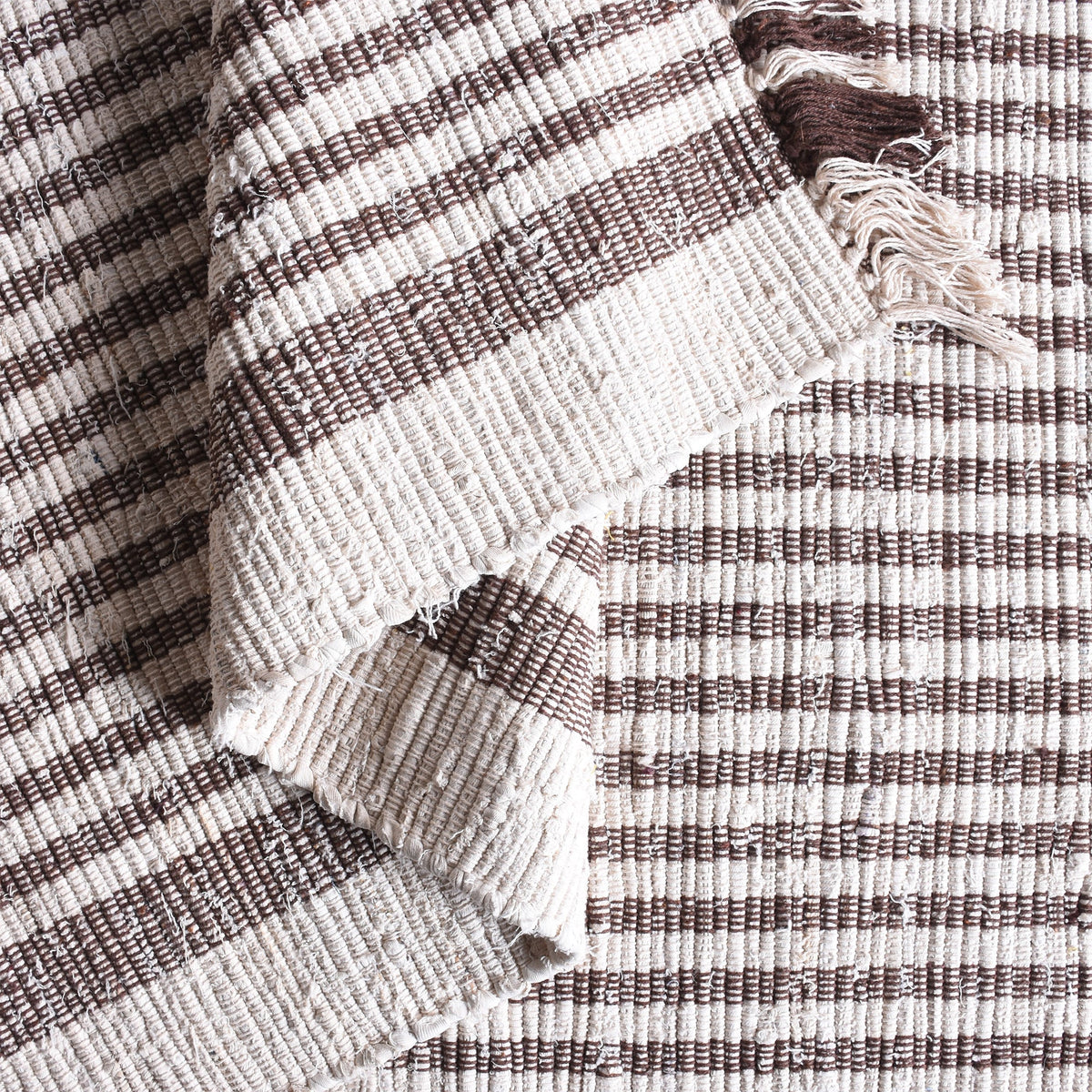 Ticking Handwoven Denim & Cotton Rug