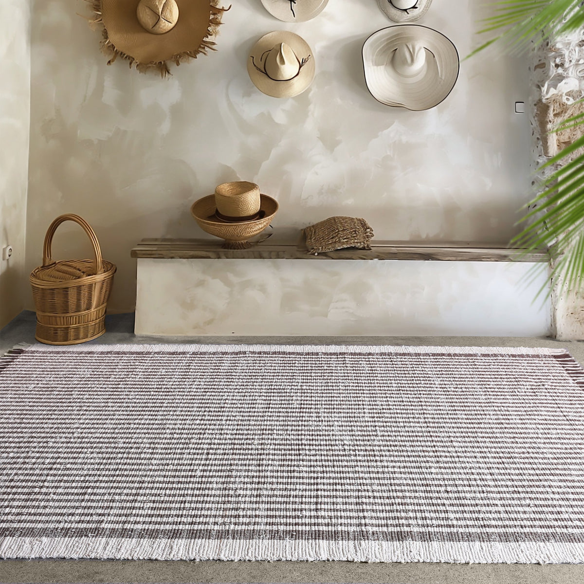 Ticking Handwoven Denim & Cotton Rug