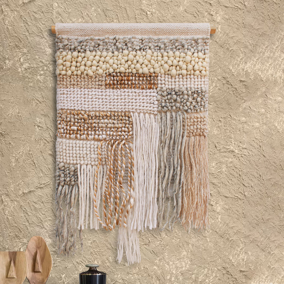 Earthline Weave Handwoven Wool & Jute Wall Hanging