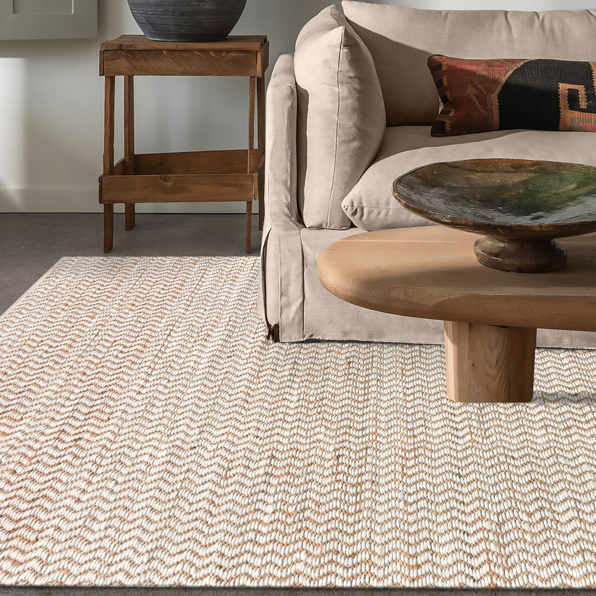 Chevron Handwoven Wool & Jute Rug