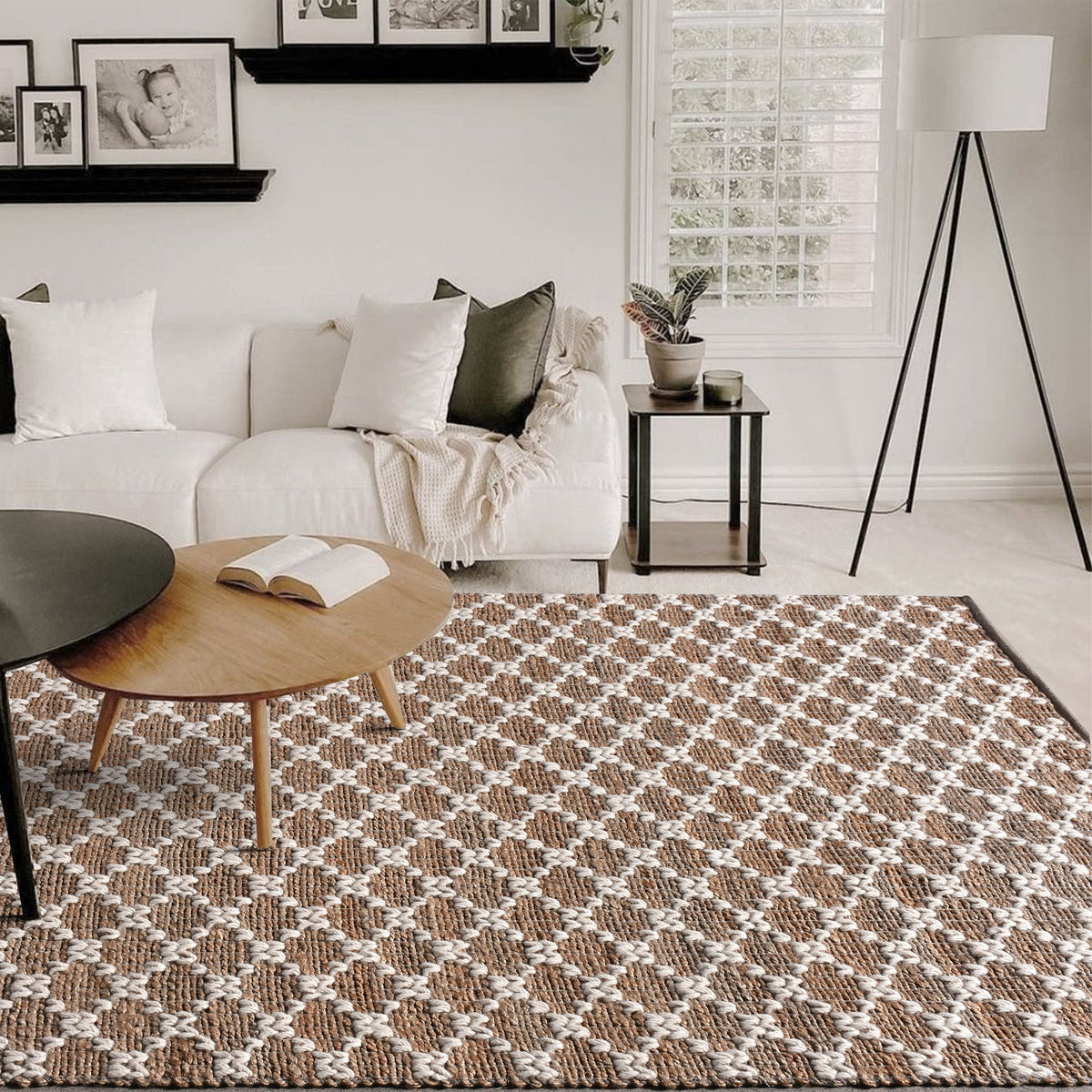Lattice Handwoven Jute & Wool Rug