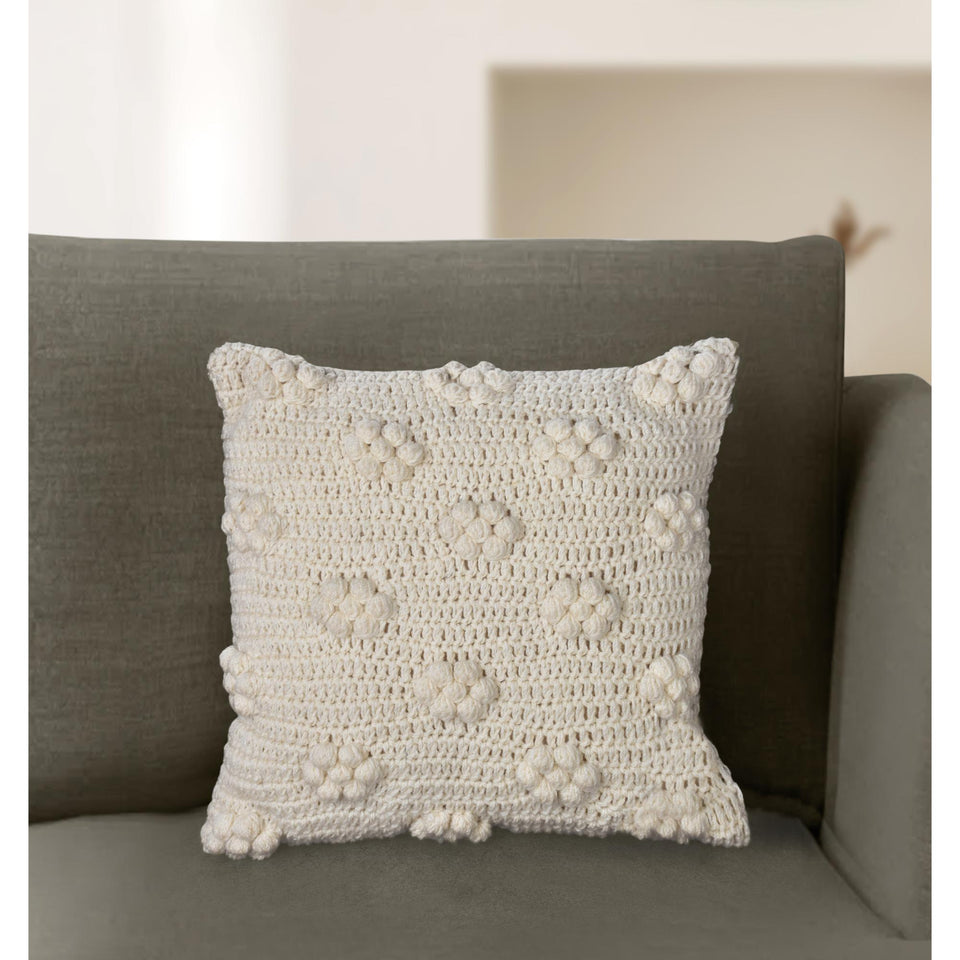 Popcorn Handknitted Wool Cushion