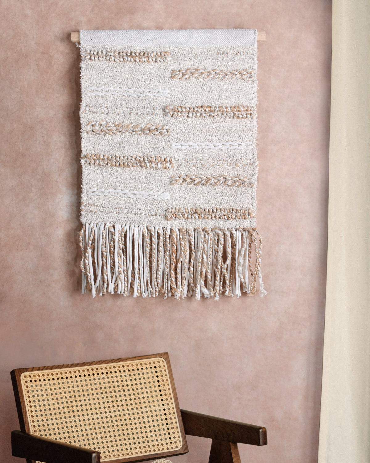Natural Ladder Handwoven Jute & Cotton Wall Hanging