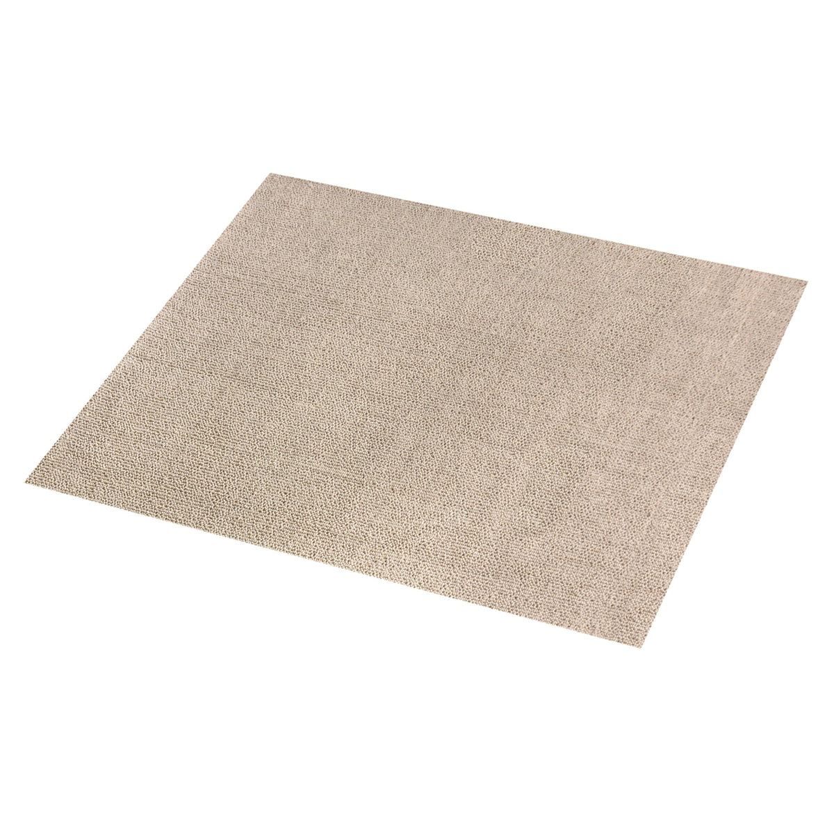 Hopsack flatweave wool rug in light beige with a nubby popcorn weave, in a living room