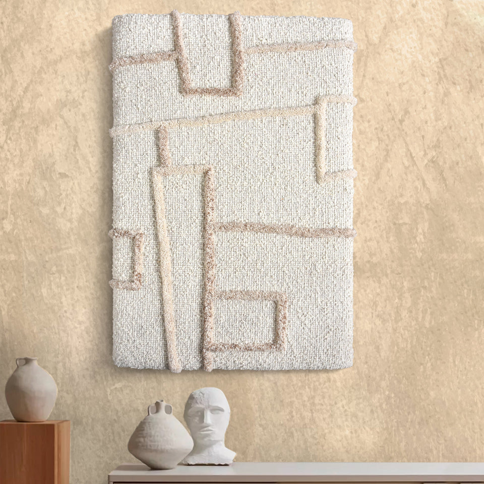 Interlocking Lines Textured Wool Wall Art