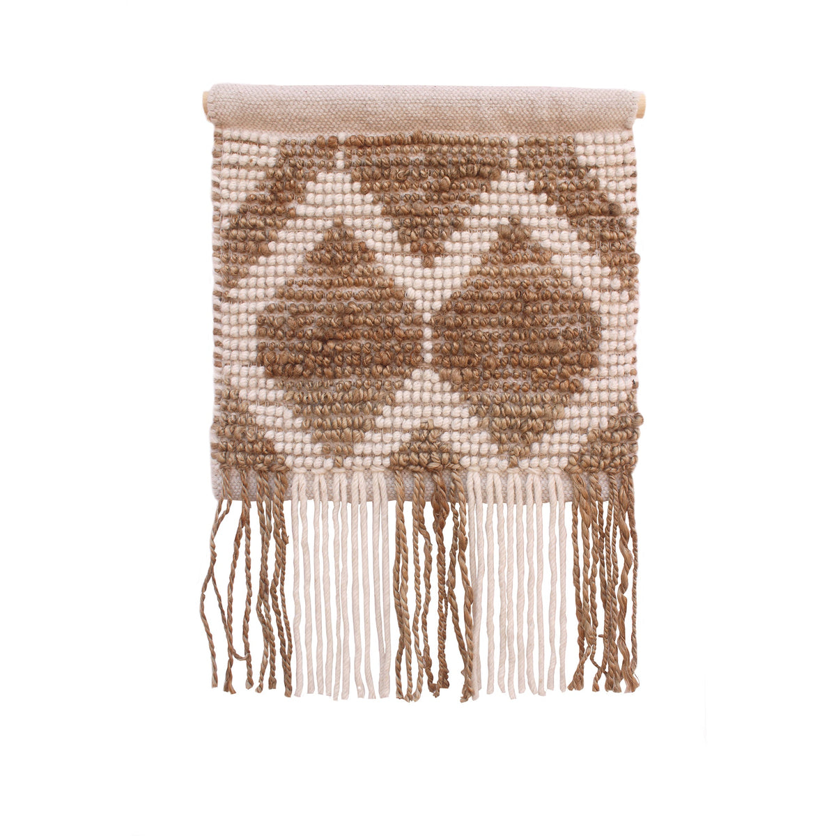 Cocoa Diamond Handwoven Wool & Jute Wall Hanging