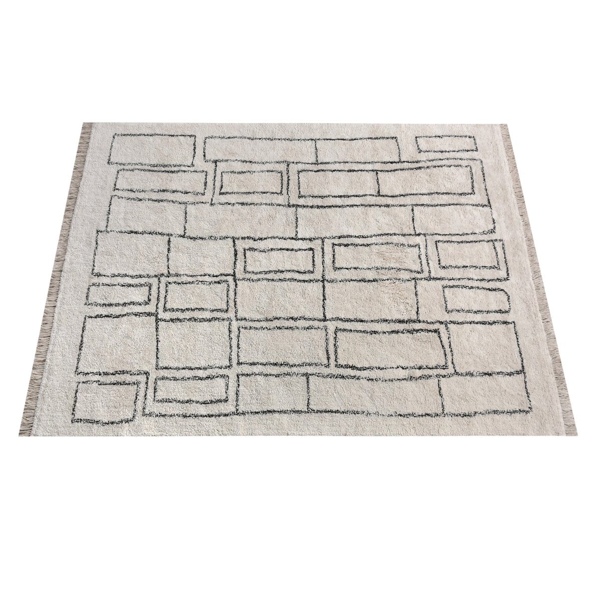 Brickwork Tufted Cotton Rug
