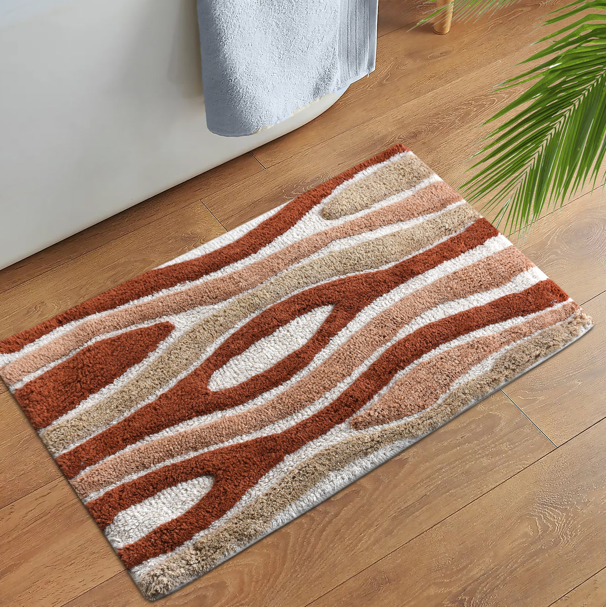 Clay Current Cotton Bath Rug
