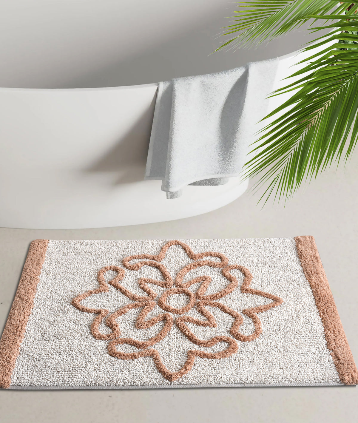 Petal Outline Cotton Bath Rug