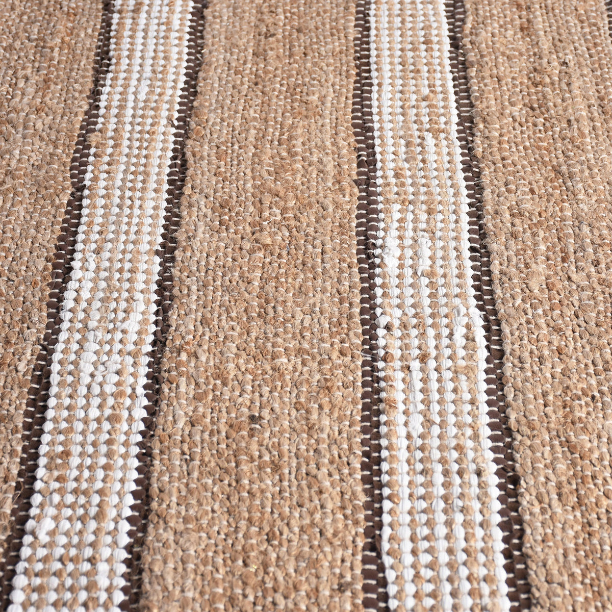 Hessian Handwoven Hemp & Leather Rug