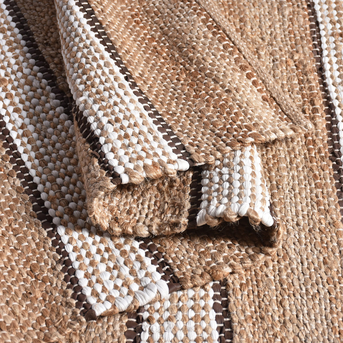 Hessian Handwoven Hemp & Leather Rug
