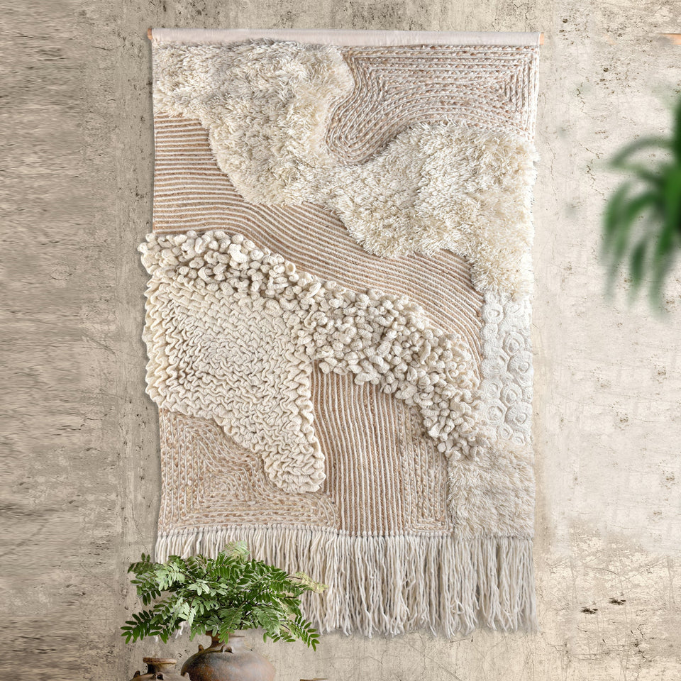 Cloudbank Textured Wool Wall Hanging
