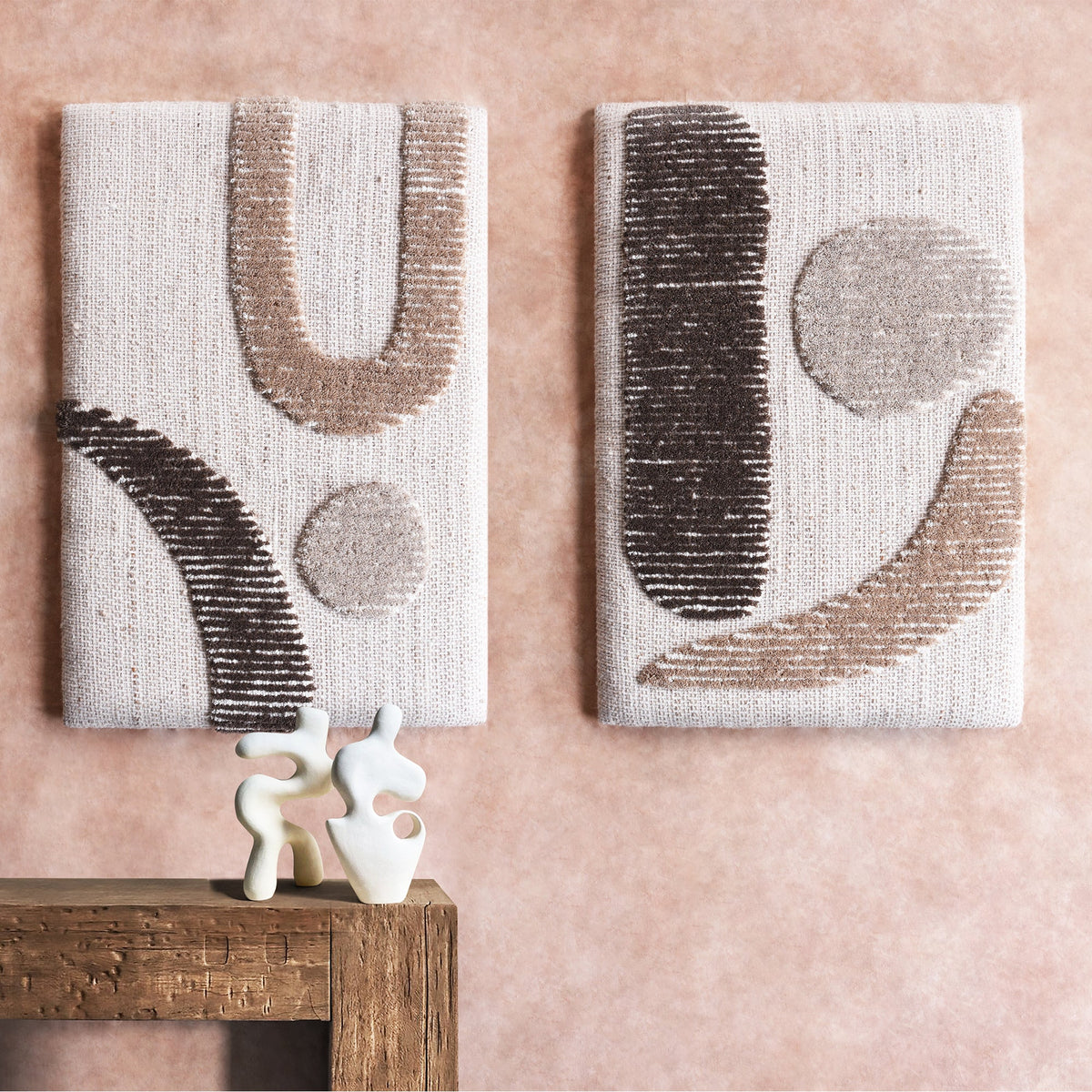 Arc & Line Wool Wall Art — Set of Two