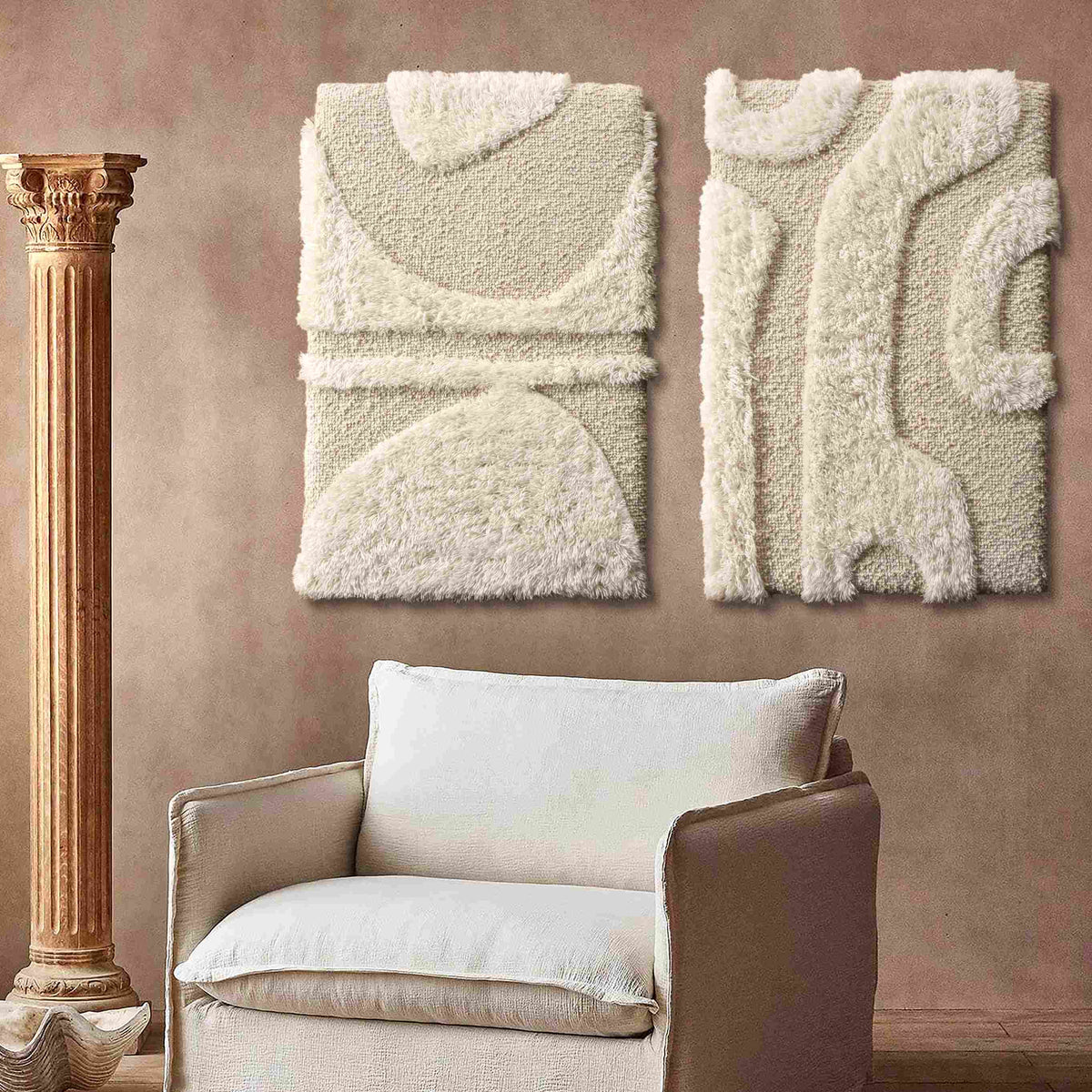 Ivory Dialogue Wool Wall Art — Set of Two