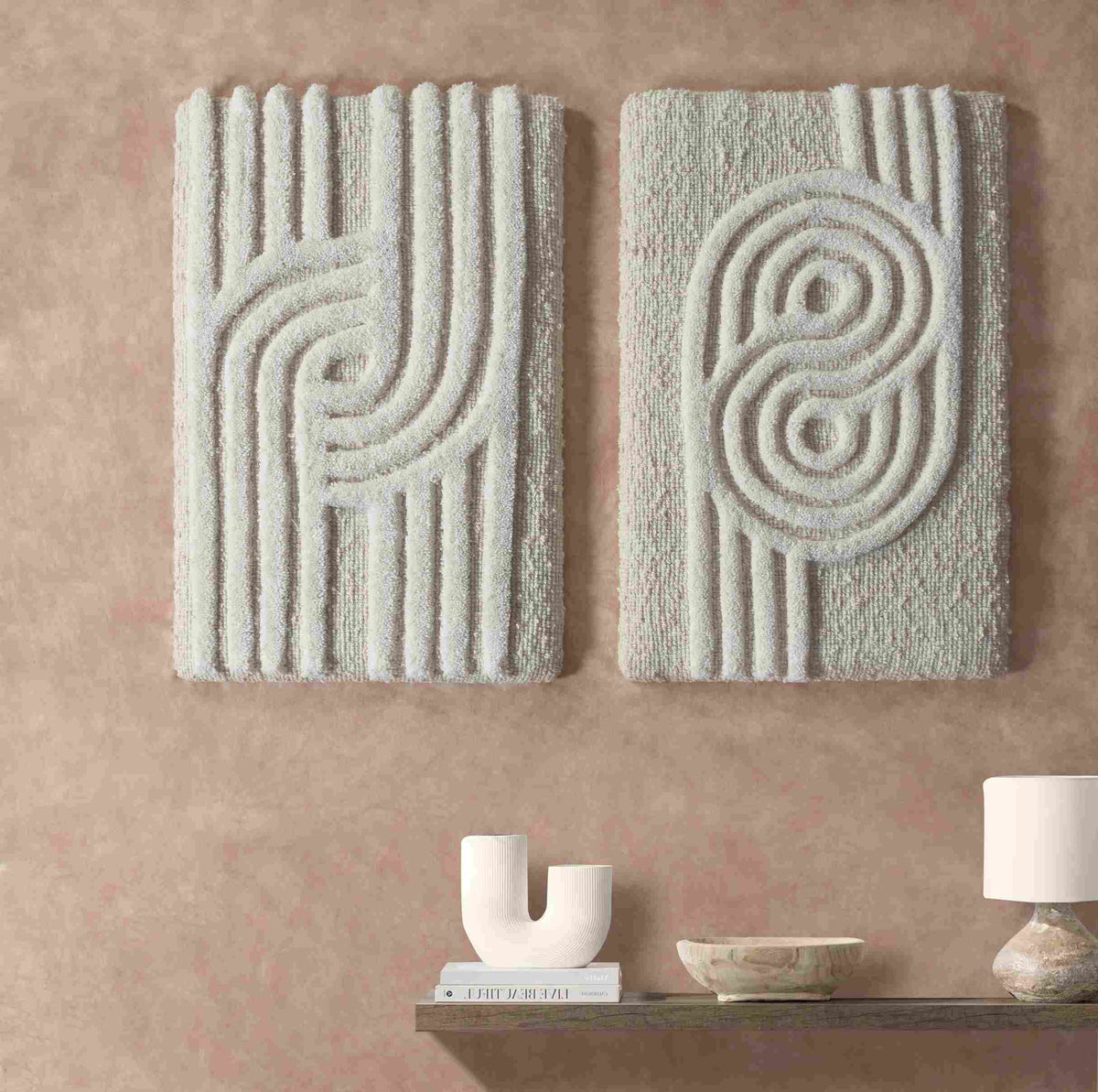Ivory Echo Wool Wall Art — Set of Two