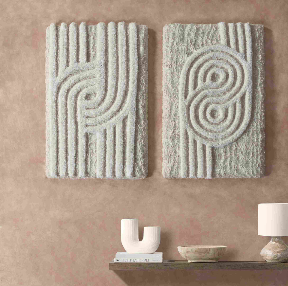 Ivory Echo Wool Wall Art — Set of Two