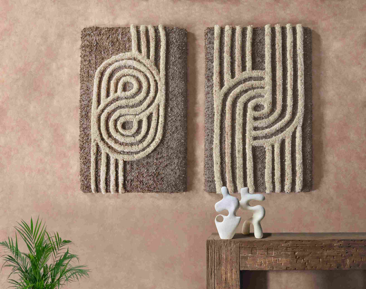 Sand & Stone Wool Wall Art — Set of Two