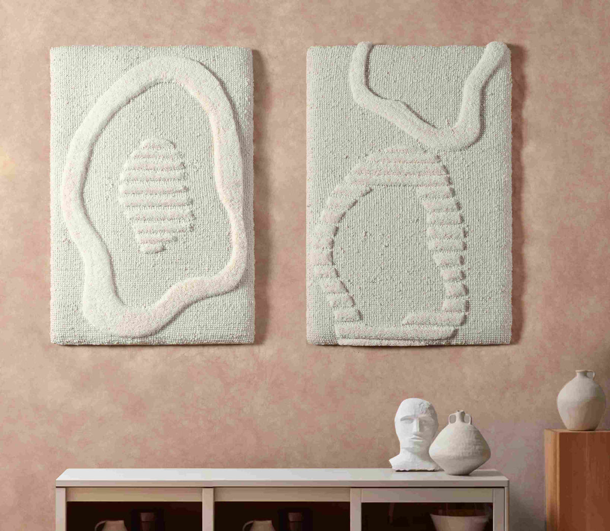 Woven Stillness Wool Wall Art — Set of Two