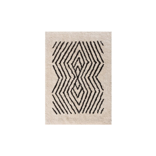 Charcoal Maze Cotton Bath Rug