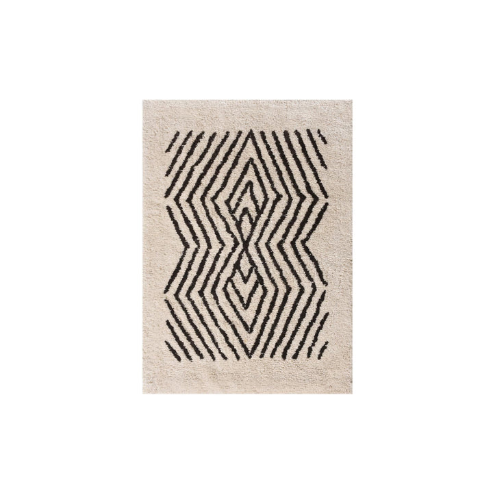 Charcoal Maze Cotton Bath Rug