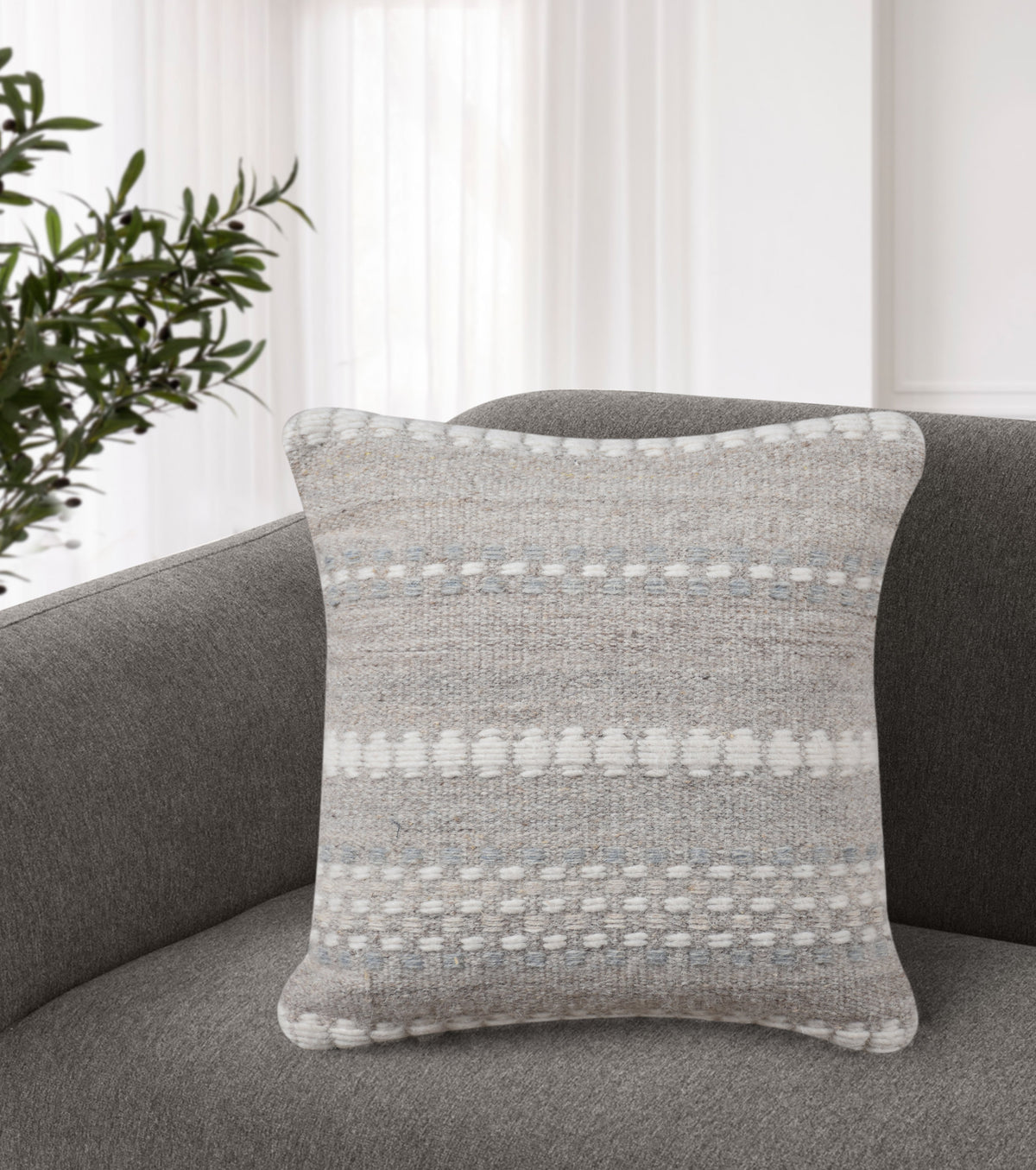 Coastal Dot Handwoven Wool Cushion